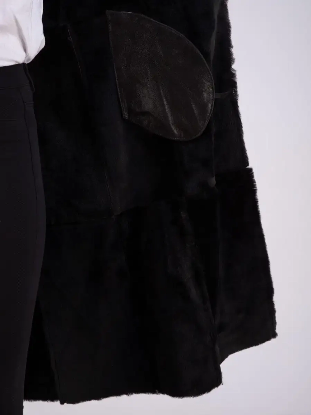 Дубленка женская зима натуральная длинная с капюшоном Турция