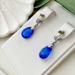 LEFIREL' Серьги серебряные женские "Вивьена" с кристаллами Swarovski / ювелирные украшения из родированного серебра 925