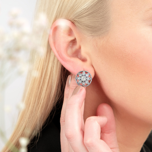 "Леналфи" серьги в серебряном покрытии из коллекции "Marella" от Jenavi с английским замком