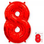 Шар (40"/102 см) Цифра "8" Красный в упаковке / Eight