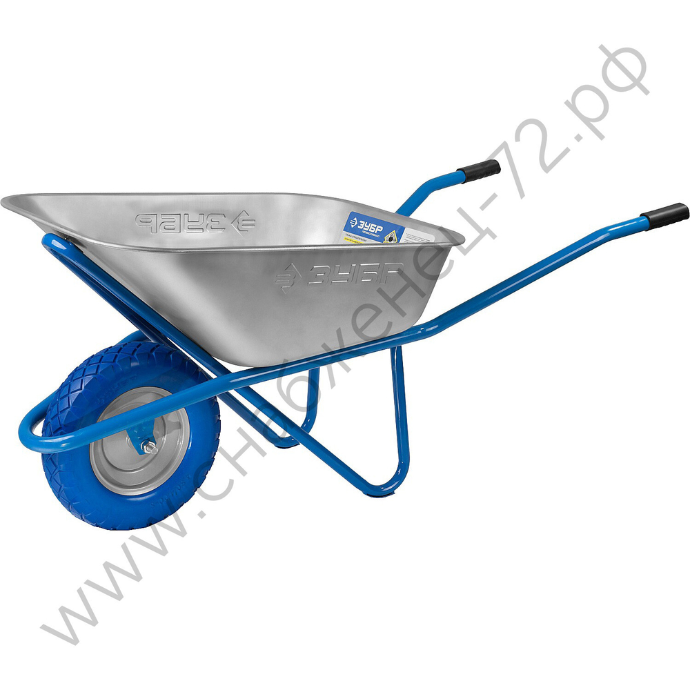ЗУБР ПТ-200, 110 л, 220 кг, одноколесная, оцинкованная сталь, строительная тачка, Профессионал (39903)