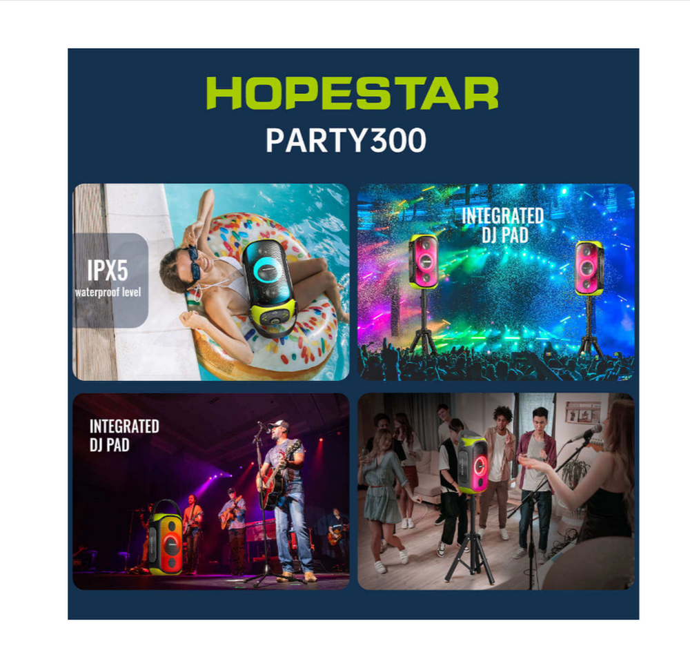 Беспроводная колонка Hopestar Party 300 Colorful +беспр.мик.