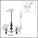 8337/6 MODERNI бронза/белый/зеленый, металл/стекло/текстиль Люстра E14 6*40W 220V ILMIRA