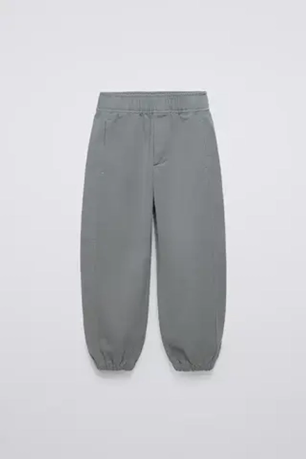 ZARA БРЮКИ ИЗ МЯГКОЙ ТКАНИ С ЭЛАСТИЧНЫМ ПОЯСОМ, ЗЕЛЕНЫЙ