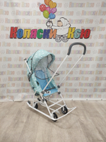 Санки-коляски Ника Наши Детки 3-1К с облачками голубая