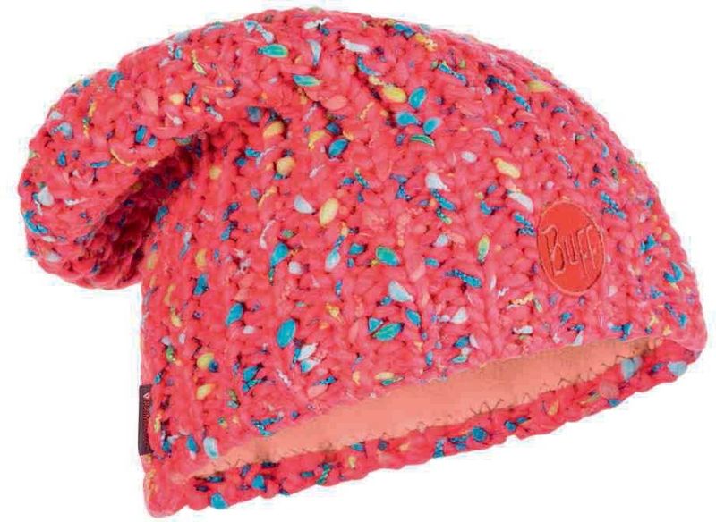 Шапка вязаная с флисом Buff Hat Knitted Polar Yssik Pink Fluor Фото 1