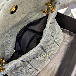 Saint Laurent Loulou Puffer Denim Bag 29 cm