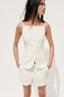 ZARA МИНИ-ШОРТЫ, ЭКРЮ