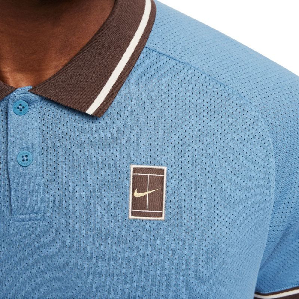 Мужское теннисное поло Nike Court Heritage Tennis - небесный