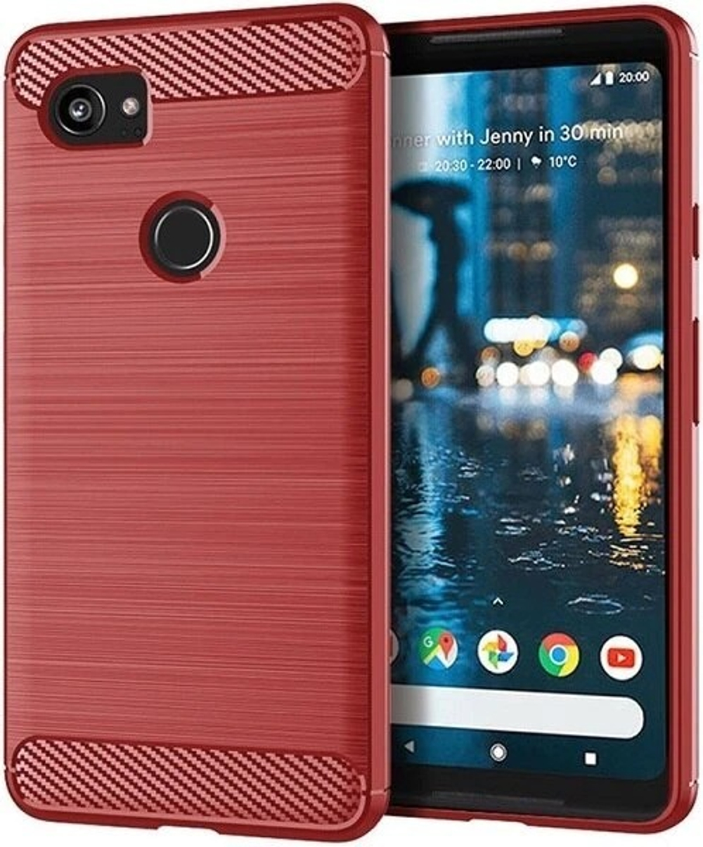 Чехол на Google Pixel2 XL цвет Red (красный), серия Carbon от Caseport