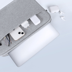 Легкая горизонтальная сумка чехол светло-серого цвета (Light Grey) для ноутбука или планшета размером от 15.5 до 16 дюймов, серия LBDB Series