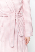 Вафельный халат с кантом земляничный