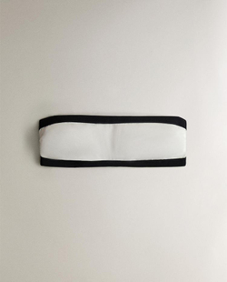 ZARA HOME БИКИНИ ТОП В КОНТРАСТНУЮ ПОЛОСКУ, ЭКРЮ