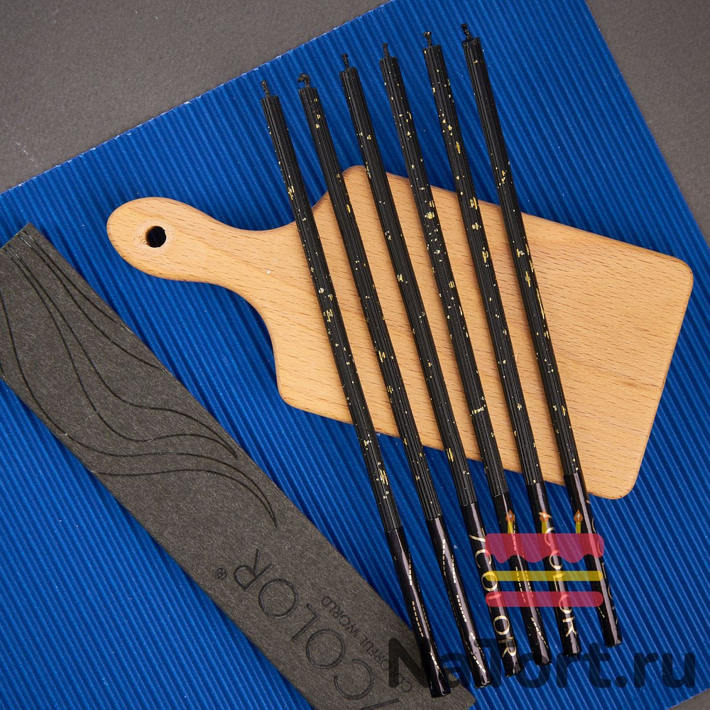 Набор свечей для торта «Империя» (черное золото, 16 см) 6 шт