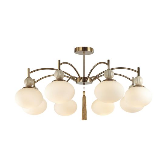 8272/8C NEOCLASSI латунь/бежевый/белый, металл/керамика/стекло Люстра потолочная Е14 8*40W 220V GLORIYA