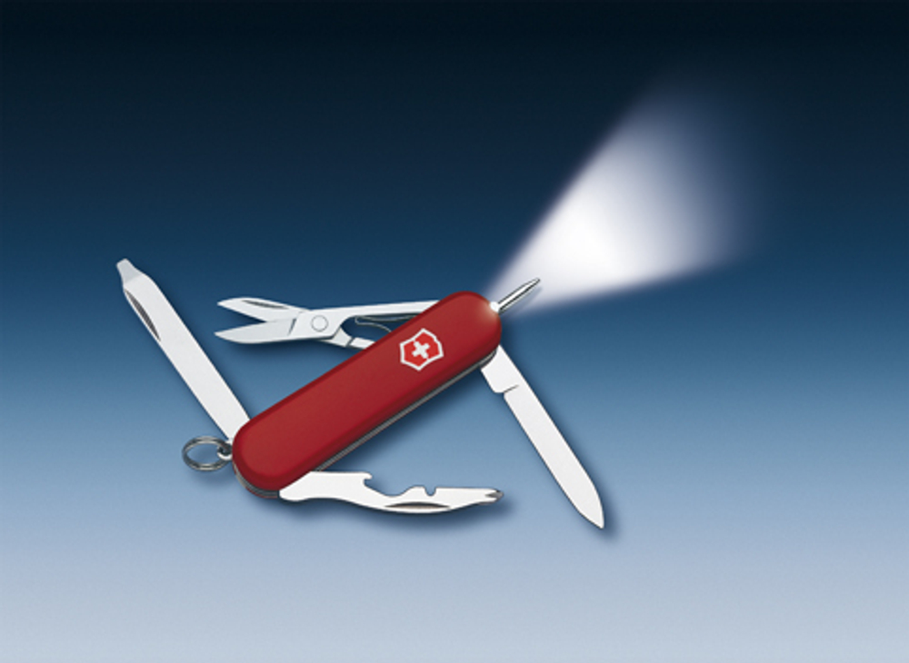 Нож-брелок Victorinox Classic Midnite Manager, 58 мм, 10 функций, красный
