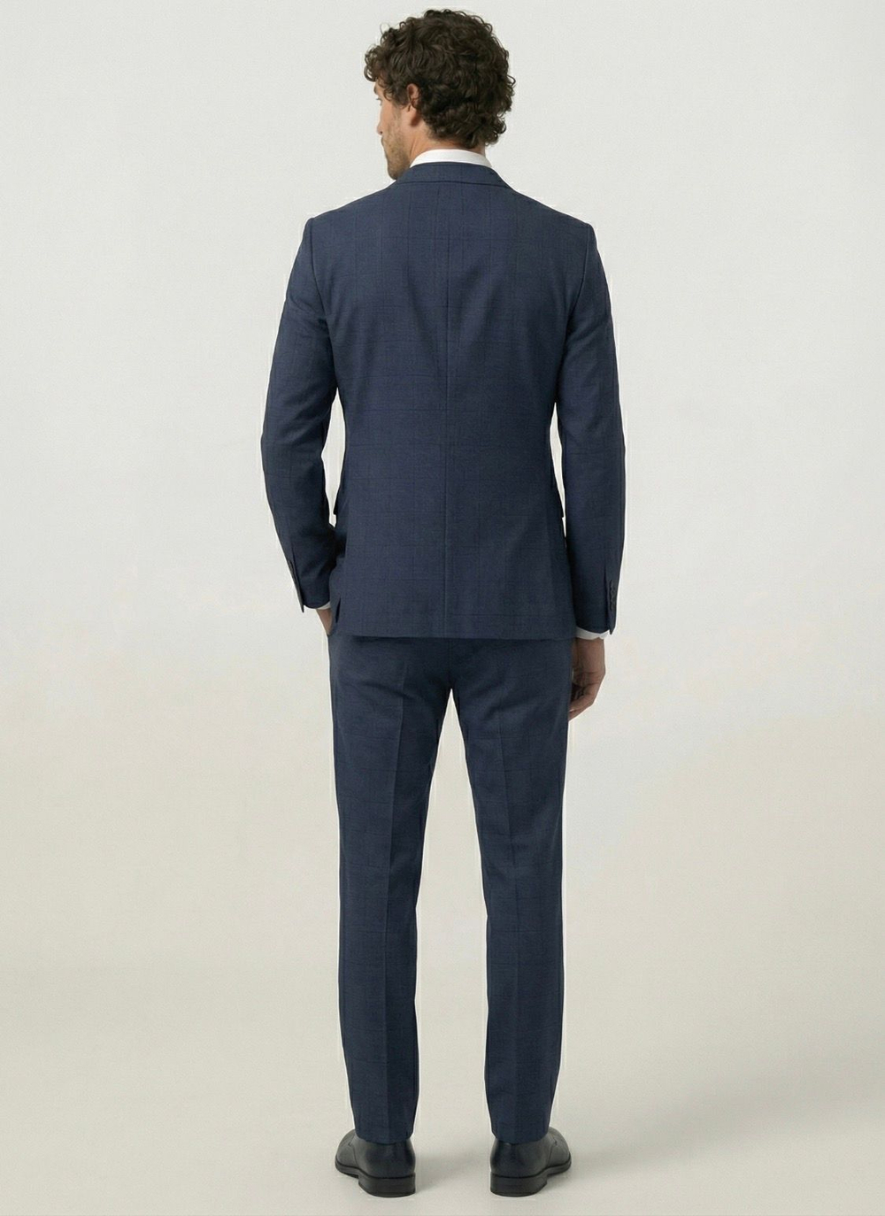 Мужской костюм двубортный (синий) А66