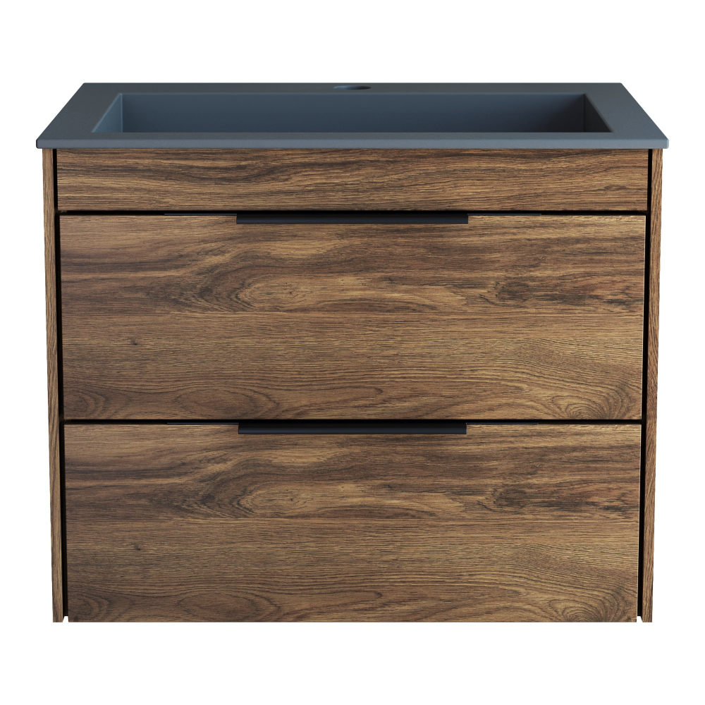 Тумба под раковину Vincea Chiara 2D 600 подвесная, 2 выкатных ящика soft-close, C.Oak