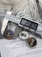 Пуговицы серебристые Скиапар. Замочная скважина (лого)