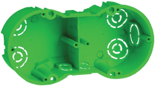 Коробка установочная КМ40023 двухместная для полых стен безгалогенная (HF) 141х70х45мм с саморезами