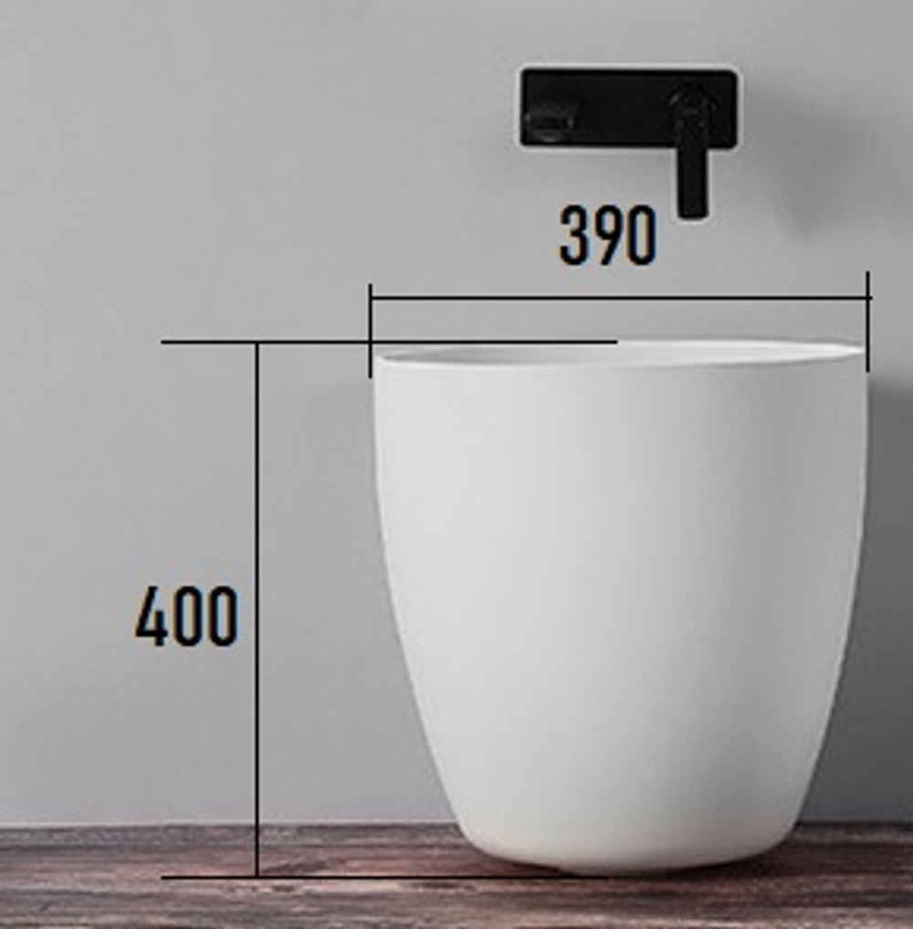 Раковина чаша круглая Corian белая d39 h40