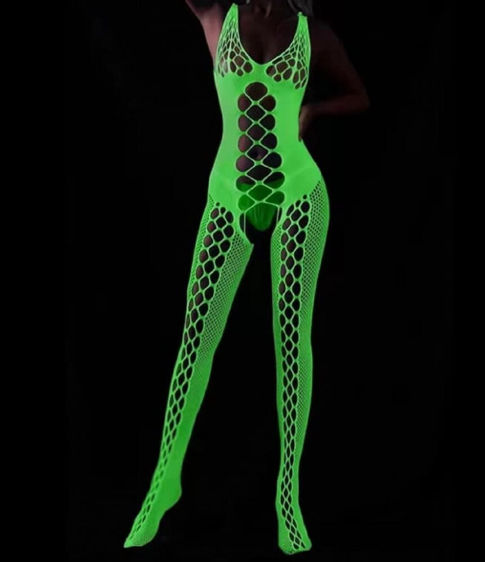 Боди-комбинезон сетка с доступом Shelly светящийся в темноте S/L