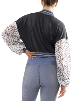 Женская теннисная куртка Lucky in Love On The Prowl Prowl Cropped Bomber Jacket Women - charcoal