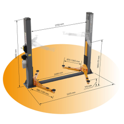 WDK-522/380 Подъемник двухстоечный с нижней синхронизацией 4 тонны, одност. разбл., 380В