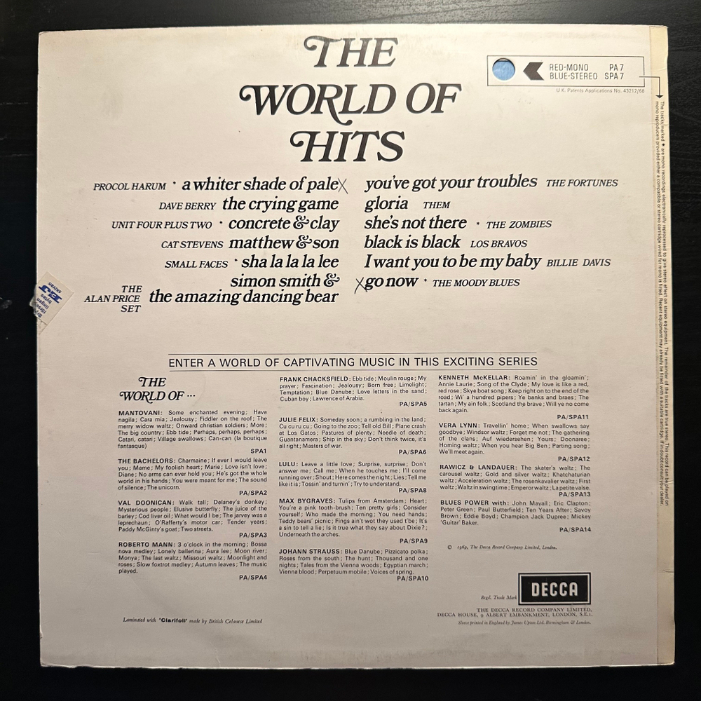 Сборник The World Of Hits (Англтя 1969г.)