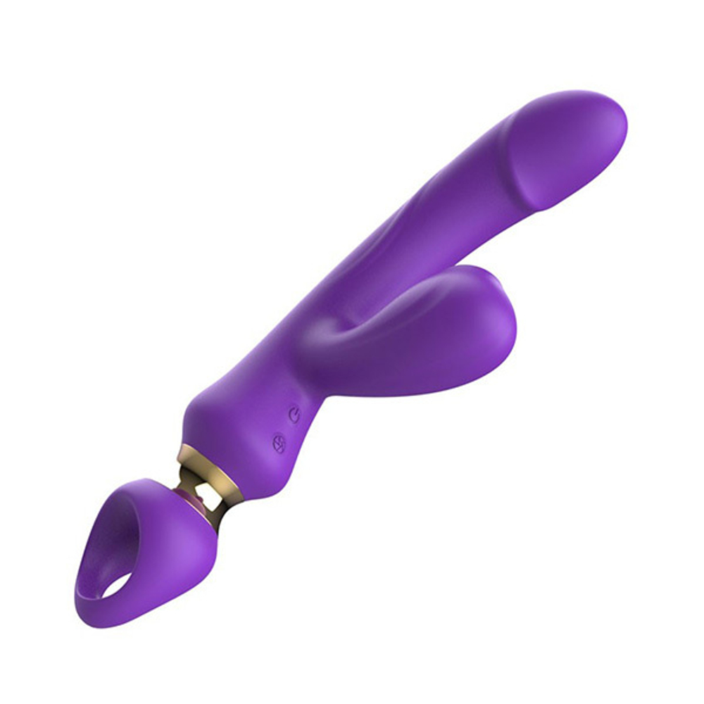 Фиолетовый вибратор-кролик 24,6см с вакуумной стимуляцией клитора I-Moon MY-230