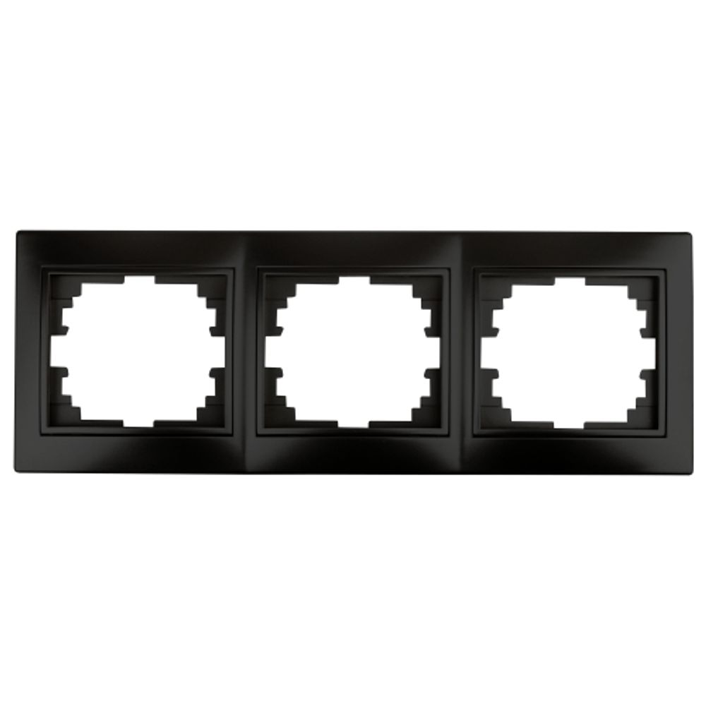 Рамка для розеток и выключателей Intro Plano 1-503-05 на 3 поста горизонтальная, СУ, антрацит