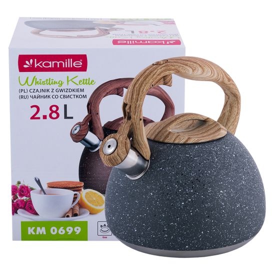Чайник 2,8 л. из нержавеющей стали со свистком Kamille KM-0699