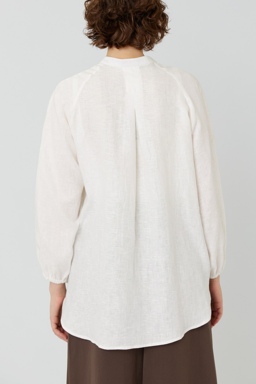 Рубашка покроя реглан из белого льна с вискозой
