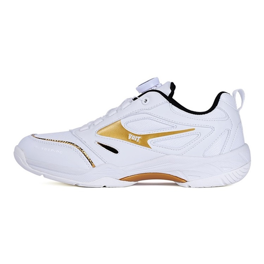 VOIT Abrasion Resistant Breathable Slip Resistant Low top Training Shoes Unisex White Gold