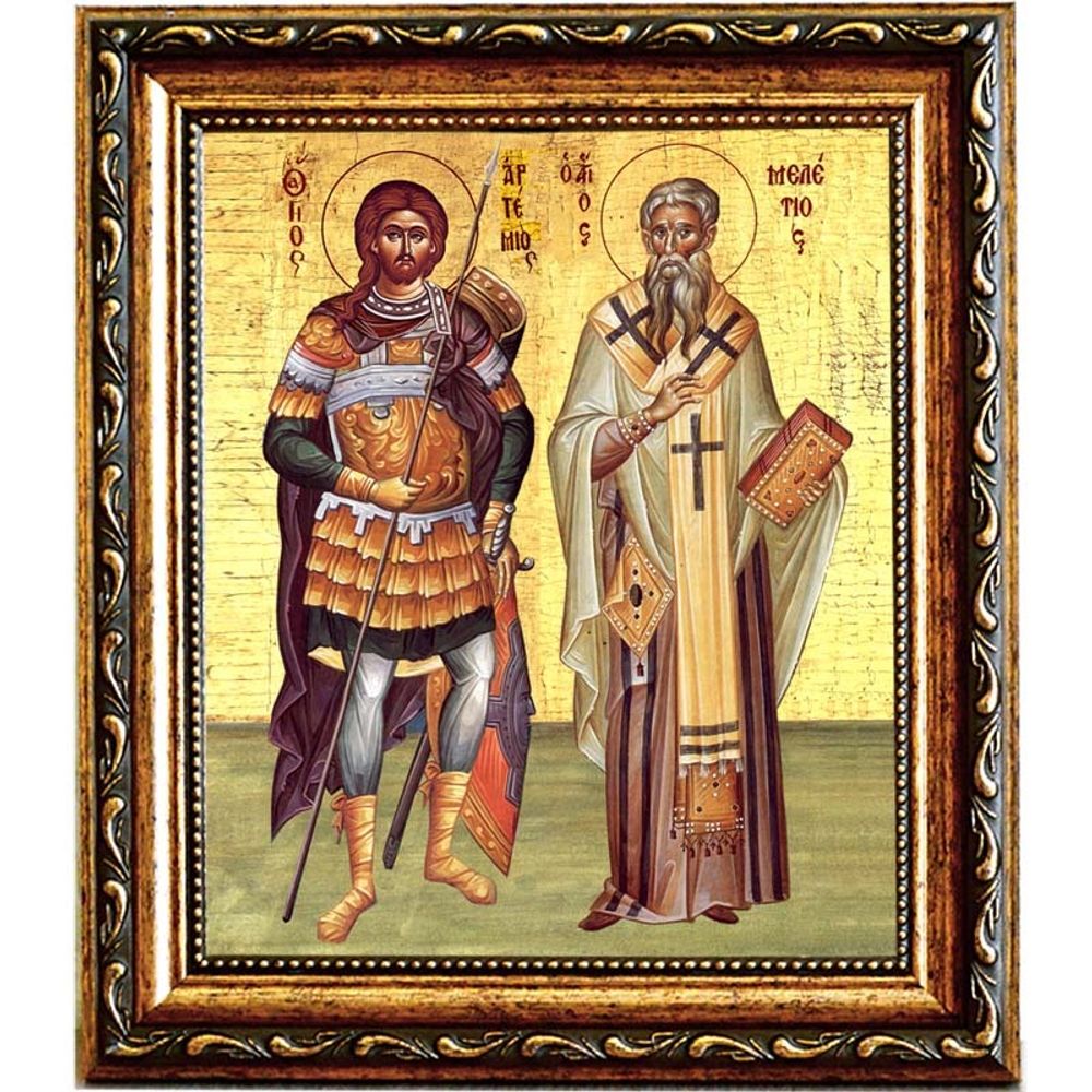 Артемий и Мелетий Антиохские. Икона на холсте.