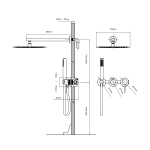 Душевой комплект Vincea Groove VSFW-4G01GM встраиваемый, 2 режима, 30см верх душ, вороненая сталь