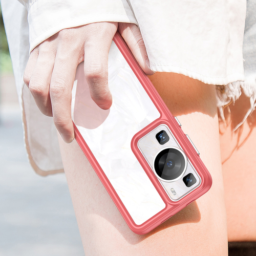Усиленный чехол с мягкими рамками красного цвета для Huawei P60 и P60 Pro, увеличенные защитные свойства