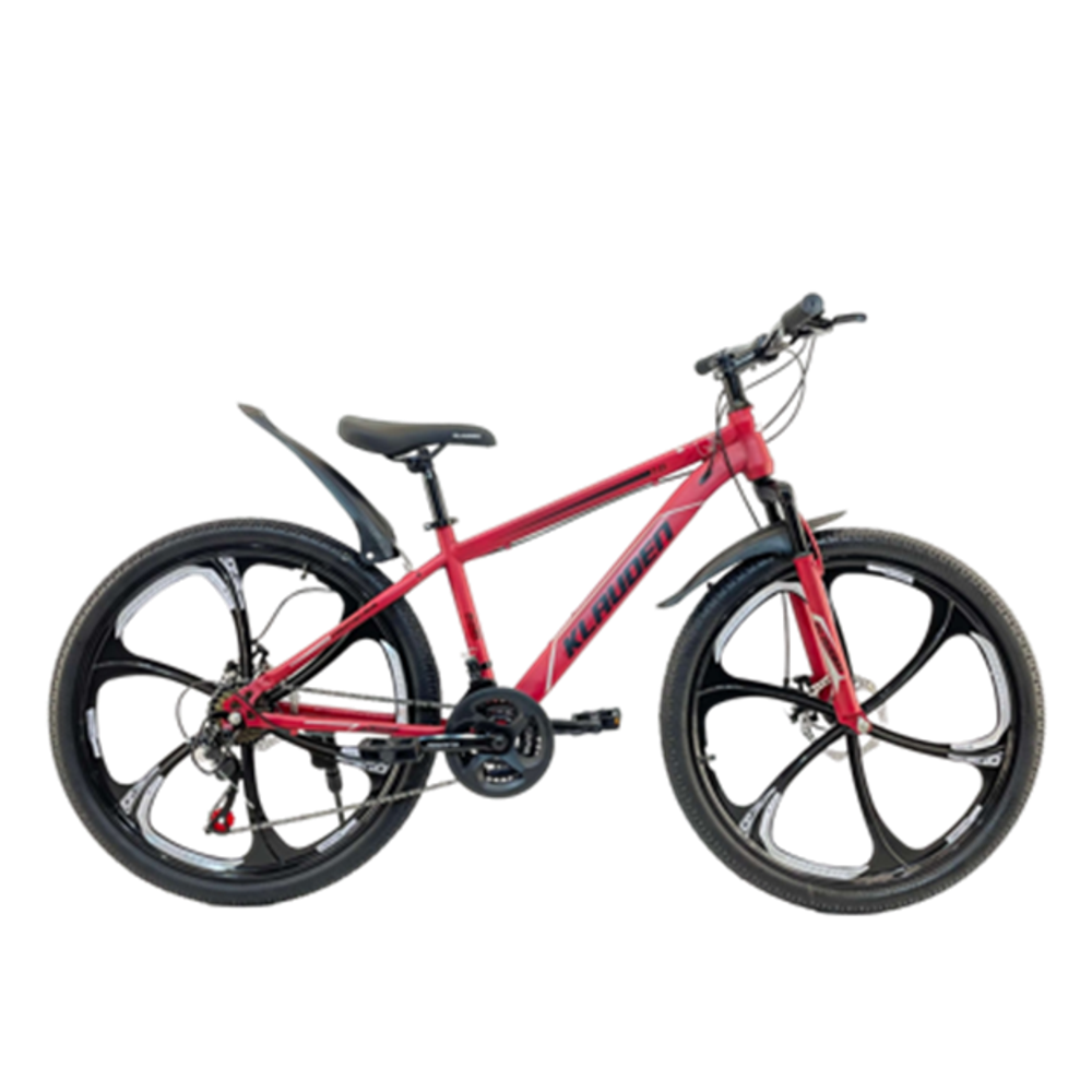 Велосипед Klauden 24" 21скор (стальная рама, диск. тормоз, литые диски) Красно-черный (KL-24-6/2)