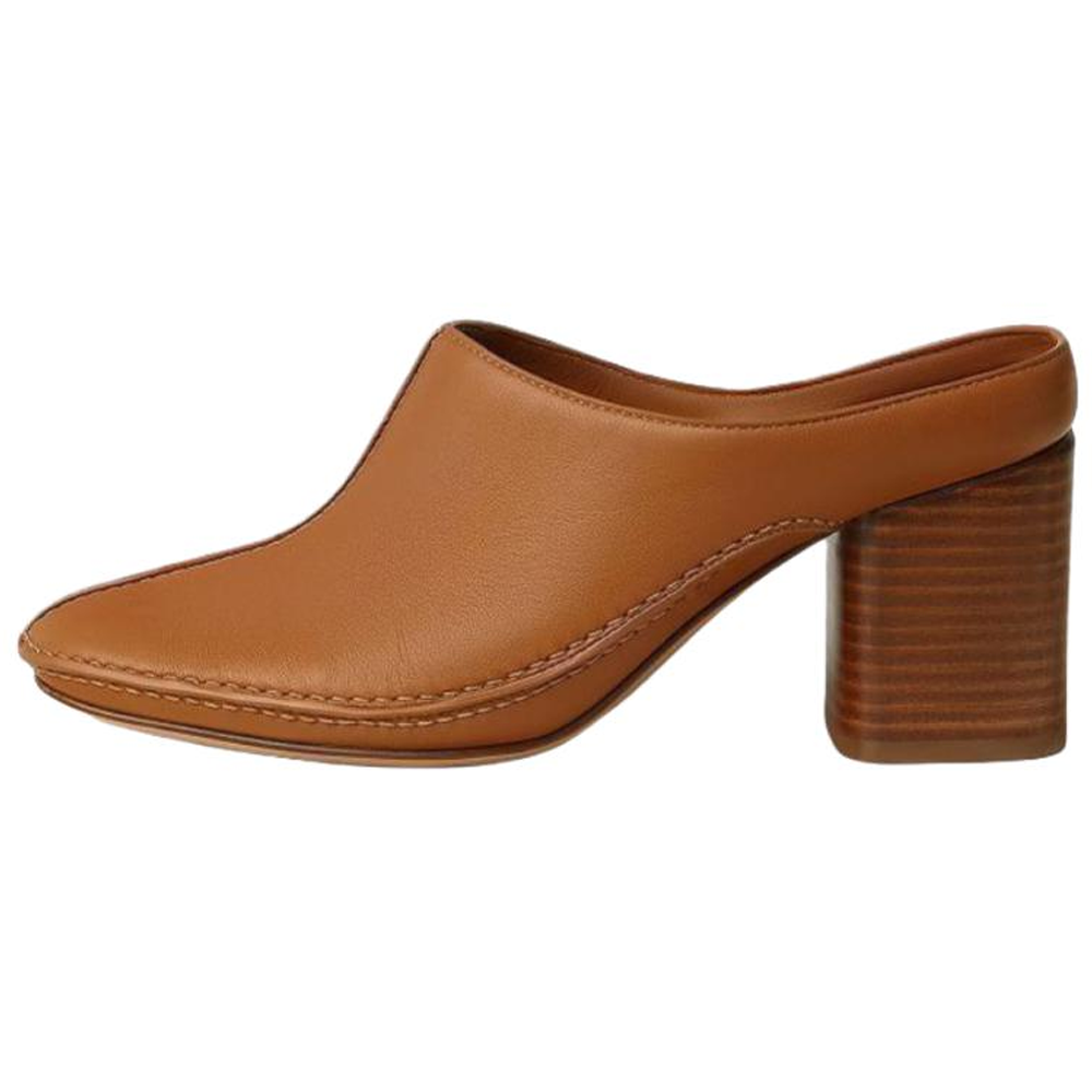 HERMES Closed Toe Slippers 7cm Women"s Brown