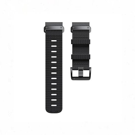 Ремешок тактический Tactix 26 мм. для Garmin Fenix 7x / 6x / 5x / 3, Enduro 2 / Tactix 7, Tactix Delta нейлоновый быстросъемный на застежке (Черный/черная застежка)