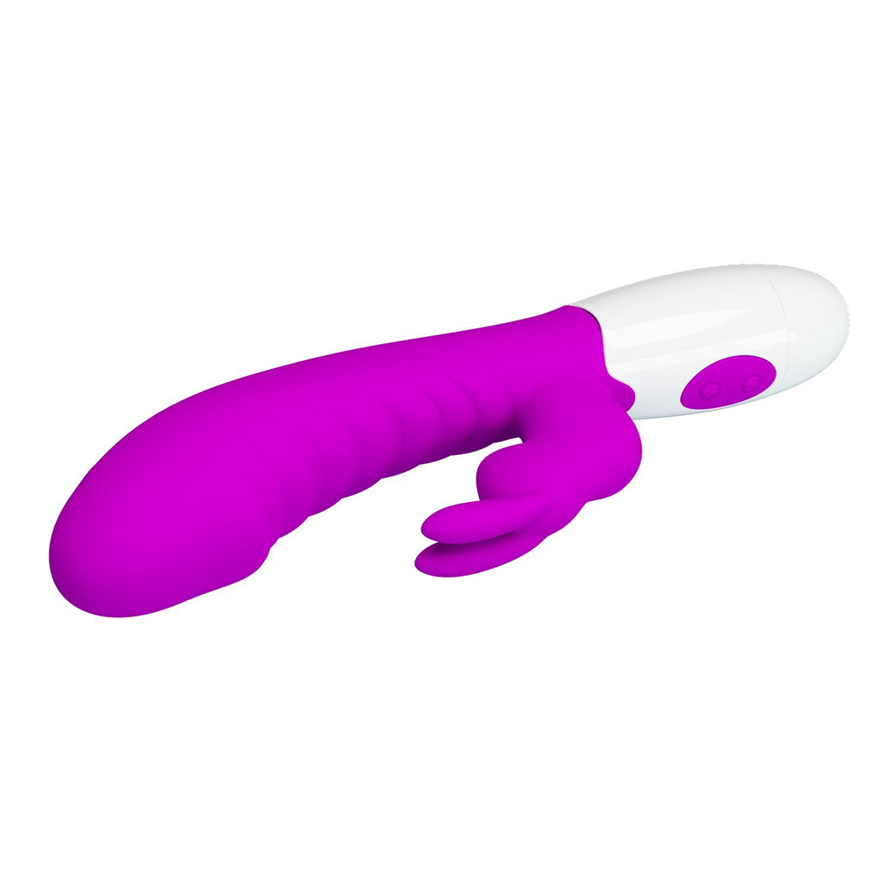 Лиловый вибратор-кролик Naughty Bunny - 19,8 см.