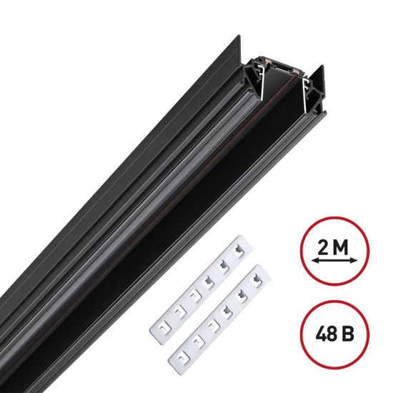 135201 SHINO NT23 172 черный Низковольтный шинопровод для монтажа в натяжной потолок 2м IP20 48V SMAL