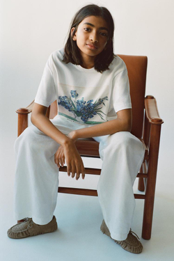 ZARA ФУТБОЛКА С ПРИНТОМ VAN GOGH ©, БЕЛЫЙ