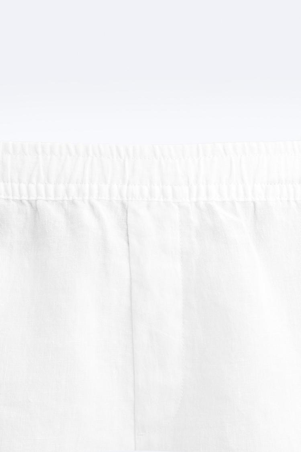 ZARA ШОРТЫ ИЗ 100% ЛЬНА, ЖЕЛТОВАТО-БЕЛЫЙ