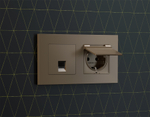MA642030 Комплект механизма телефонной розетки ALFA Темная бронза матовый RJ-11(4P4C) с шторкой QUANT (AP6420, VM190)