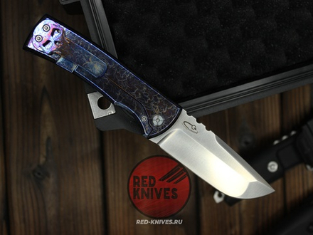 Нож CHAVES KNIVES 229 REDENCION KICKSTOP FLIPPER "Огненный" Титан