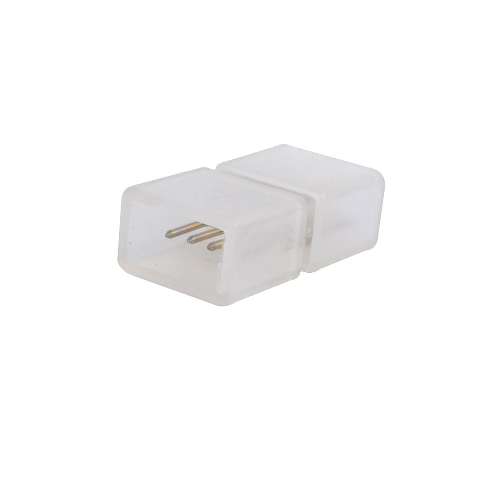 UTC-Q220 K14-B67-RGB CLEAR 025 POLYBAG Соединитель контактный прямой для светодиодных лент RGB 220В 5050 12-14мм. 4 контакта. цвет прозрачный. 25 штук в пакете