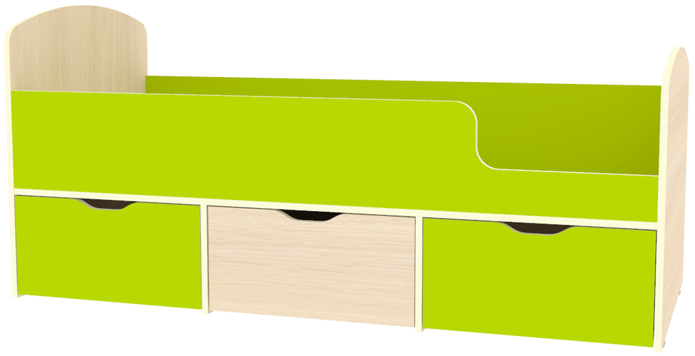 Кровать КарИВи Малыш Мини  Дуб Молочный Лайм