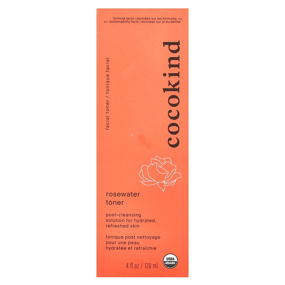 Cocokind, тоник с розовой водой, 120 мл (4 жидк. унции)