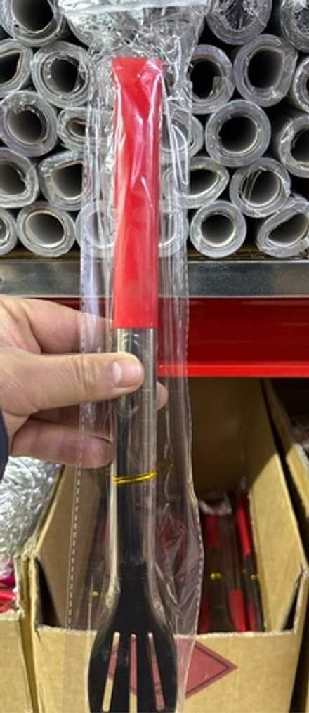 Щипцы кухонные с красной ручкой большие